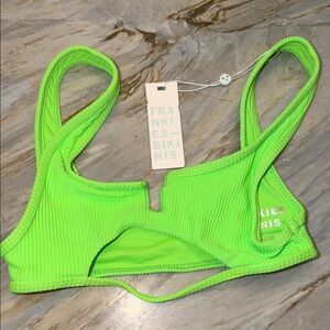 Frankies Bikinis Cole Ribbed Scoop Bikini Top - Small